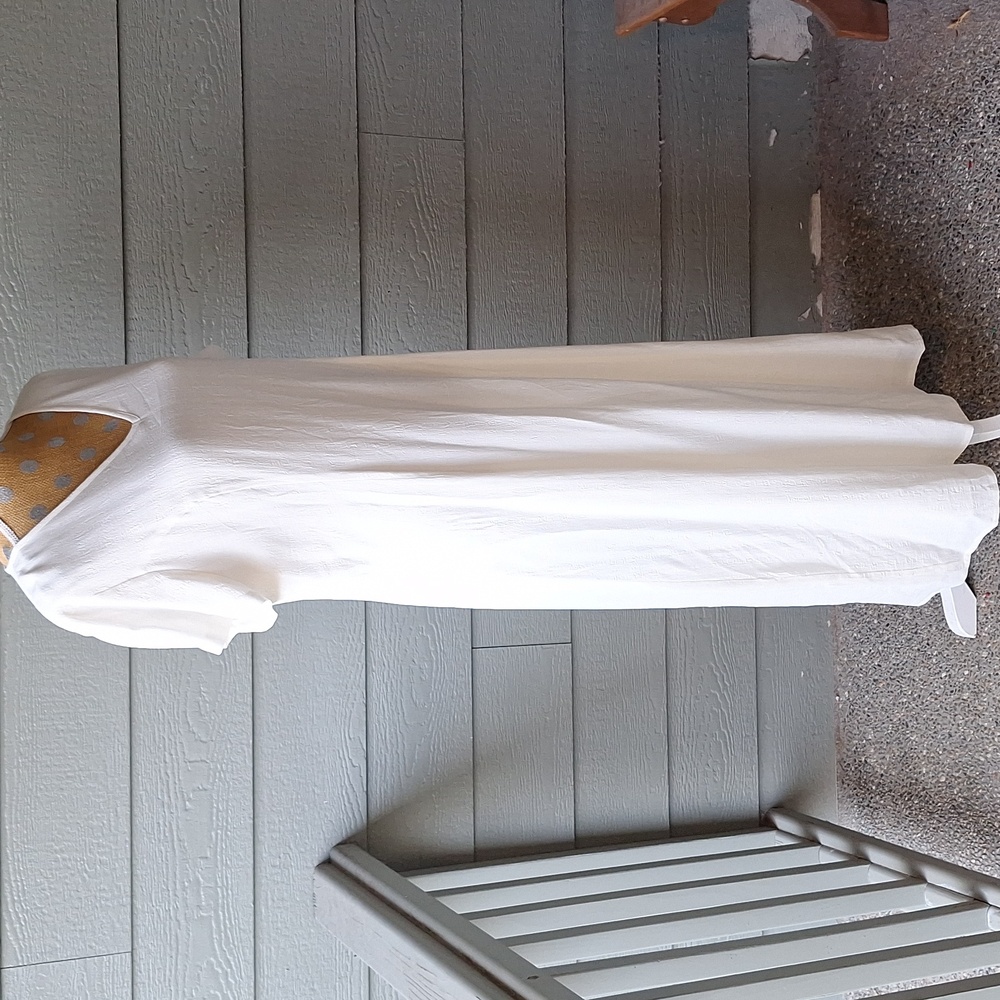 Vintage 90s Laura Ashley Short Sleeve Mimimalist Textured Dress Plus Size 14 - Picture 5 of 13